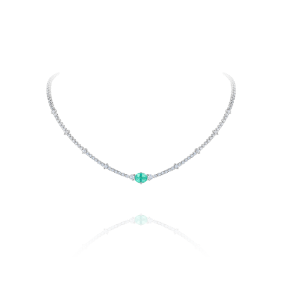 Колье с турмалином параиба и бриллиантами