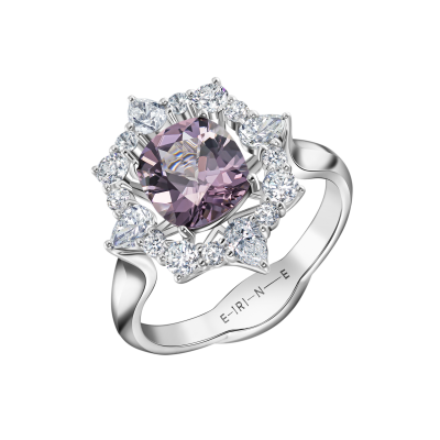 Кольцо со шпинелью и бриллиантами