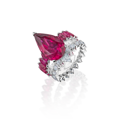 Кольцо с рубеллитами и бриллиантами