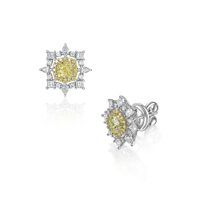 Серьги-пусеты с бриллиантами