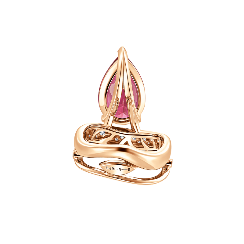 Кольцо с родолитом и бриллиантами