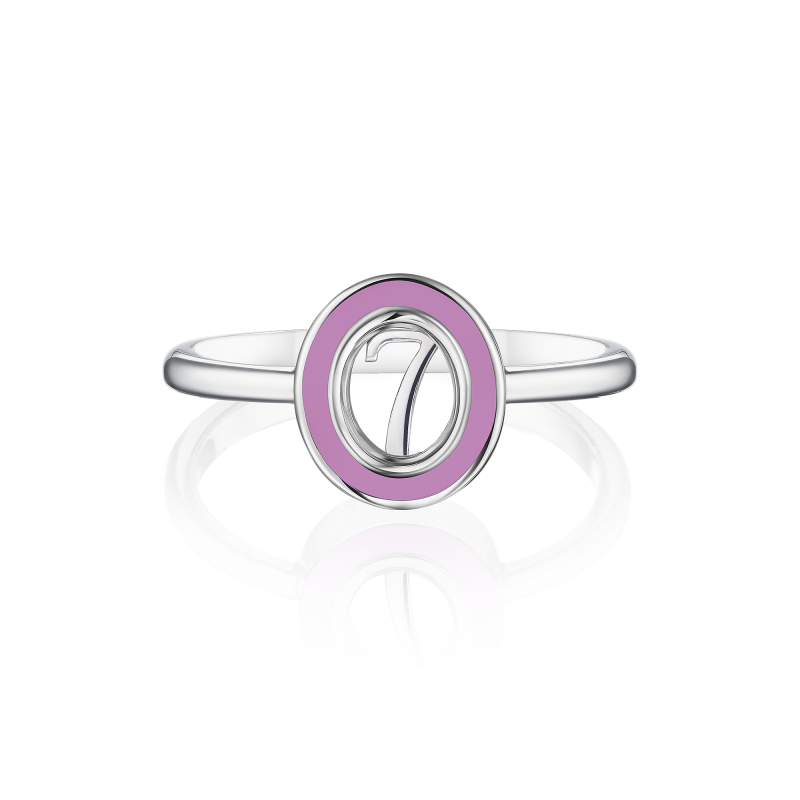 Кольцо "7" с эмалью