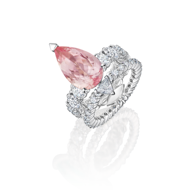 Кольцо с морганитом и бриллиантами