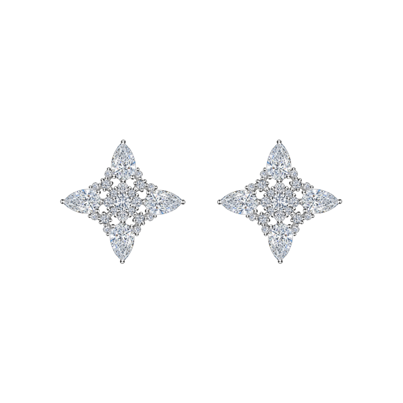 Серьги-пусеты с бриллиантами title=