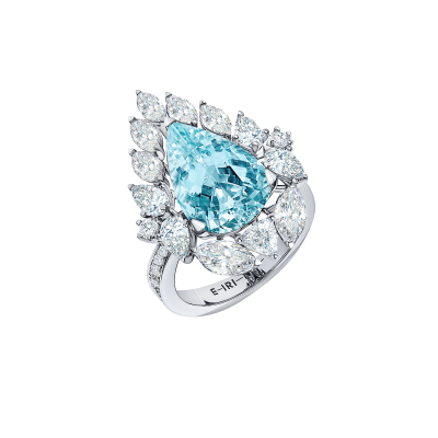 Кольцо с аквамарином и бриллиантами