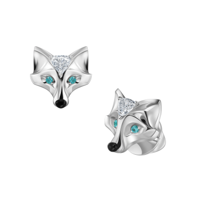 Серьги-пусеты с турмалинами параиба и бриллиантами